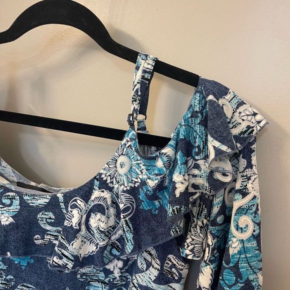 Talk of the Walk NWOT Mini Floral Open Shoulder Stretch Dress Sz S - Picture 9 of 10